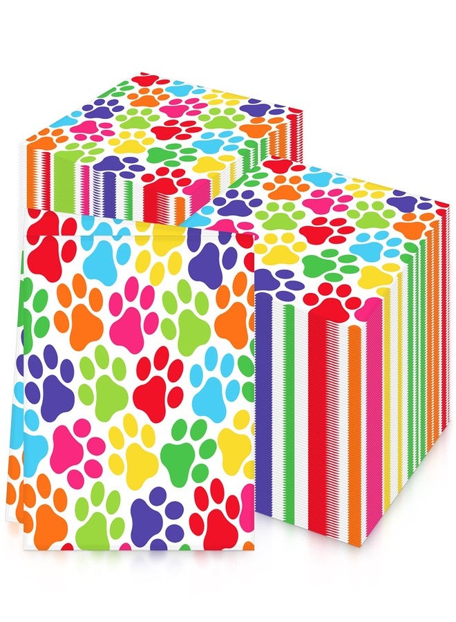 iNINGER 20Pcs Dog Paw Party Napkins,Rainbow Paw Print Dog Napkins Serviettes Tissue for Kids Puppy Dog Themed Birthday Party Supplies,Kids Girls Boys Birthday Party Decorations - Image 1